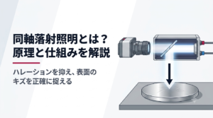 同軸落射照明を用いた金属ワークの外観検査イメージ