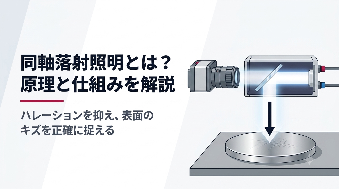 同軸落射照明を用いた金属ワークの外観検査イメージ