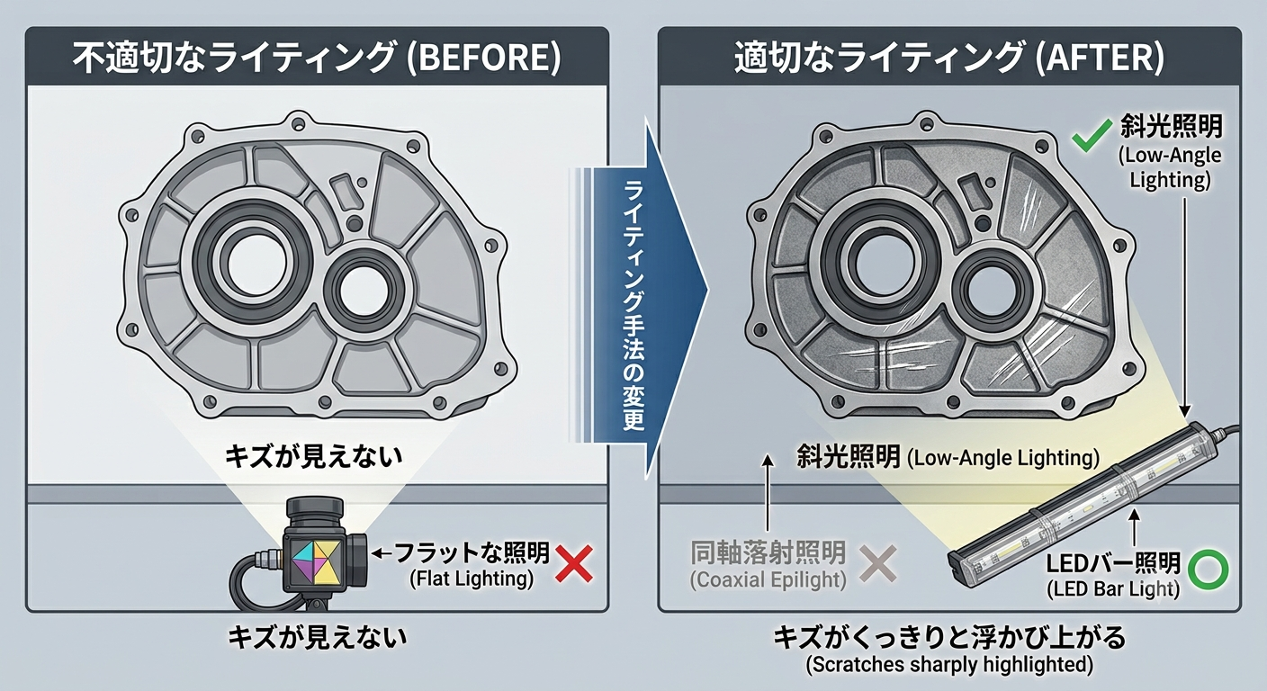 ライティングによる見え方の違い