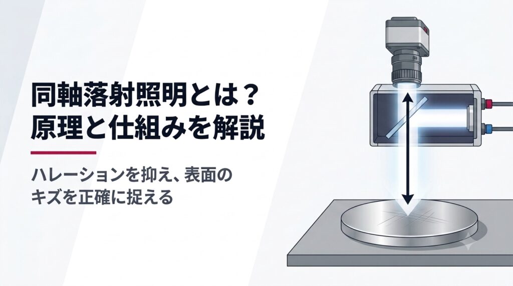 同軸落射照明とは？原理と仕組みを解説　ハレーションを抑え、表面のキズを正確に捉える
