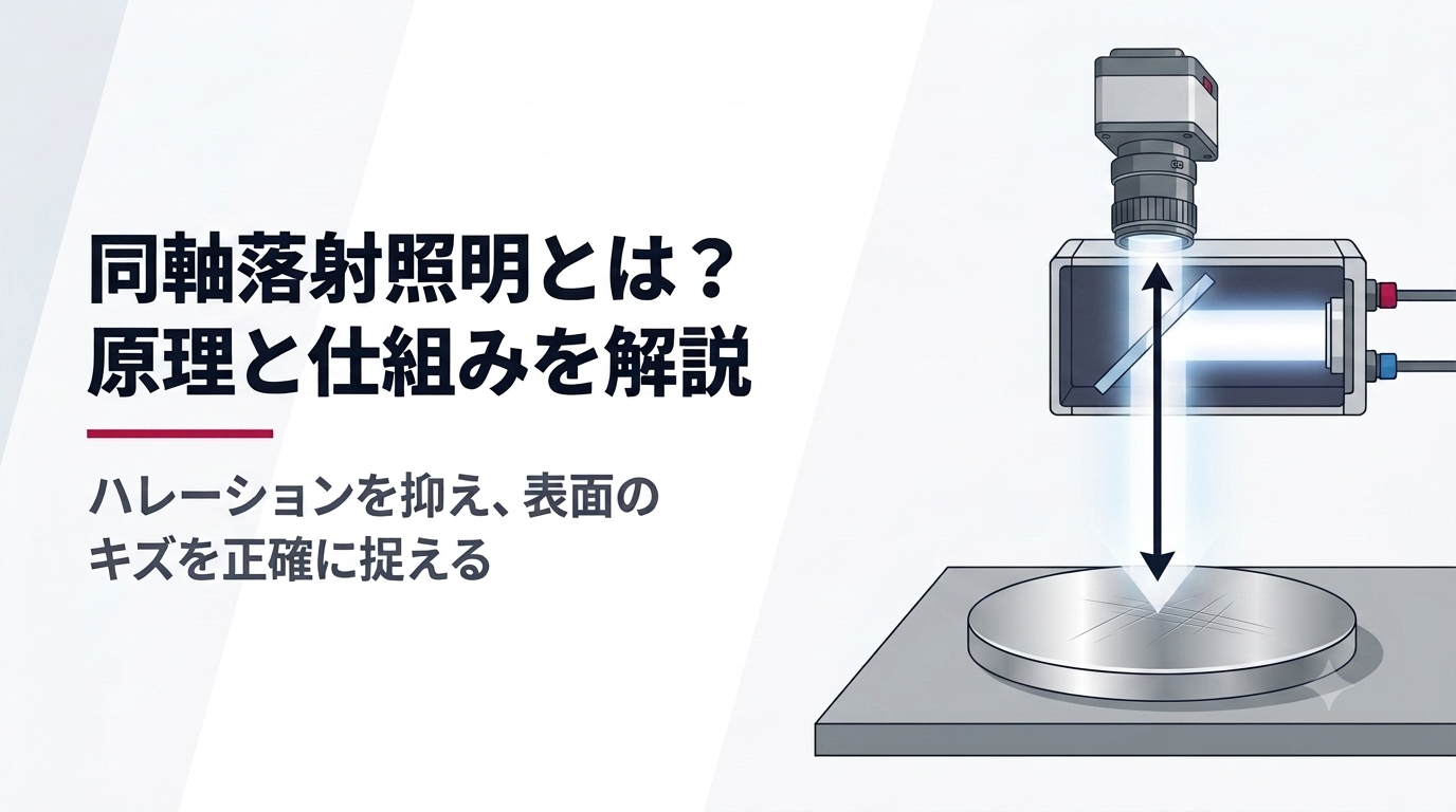 同軸落射照明とは？原理と仕組みを解説　ハレーションを抑え、表面のキズを正確に捉える